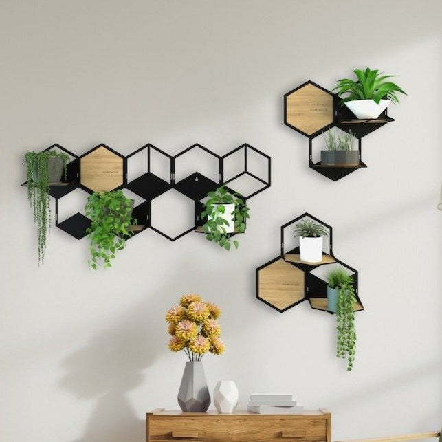 geometric hanging plant holder Modular Metal Wall Plant Holder by Huminger Studio – huminger