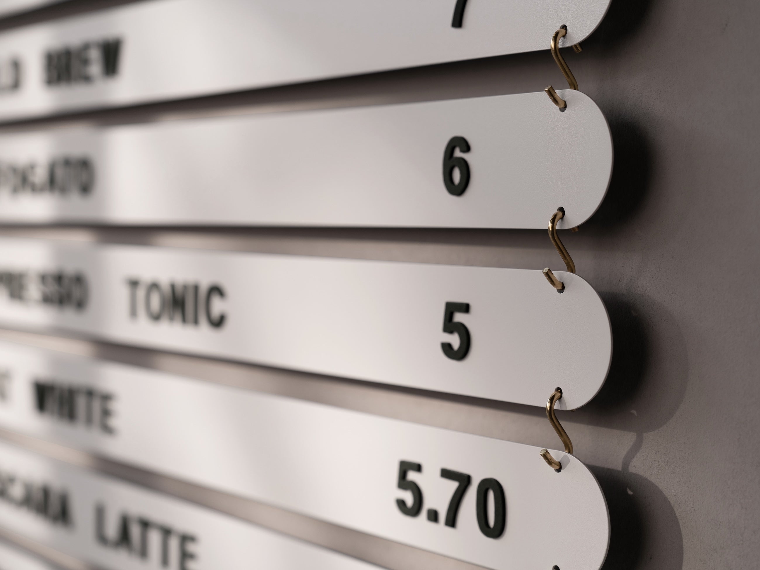 Hanging Magnetic Menu Board with White Plates