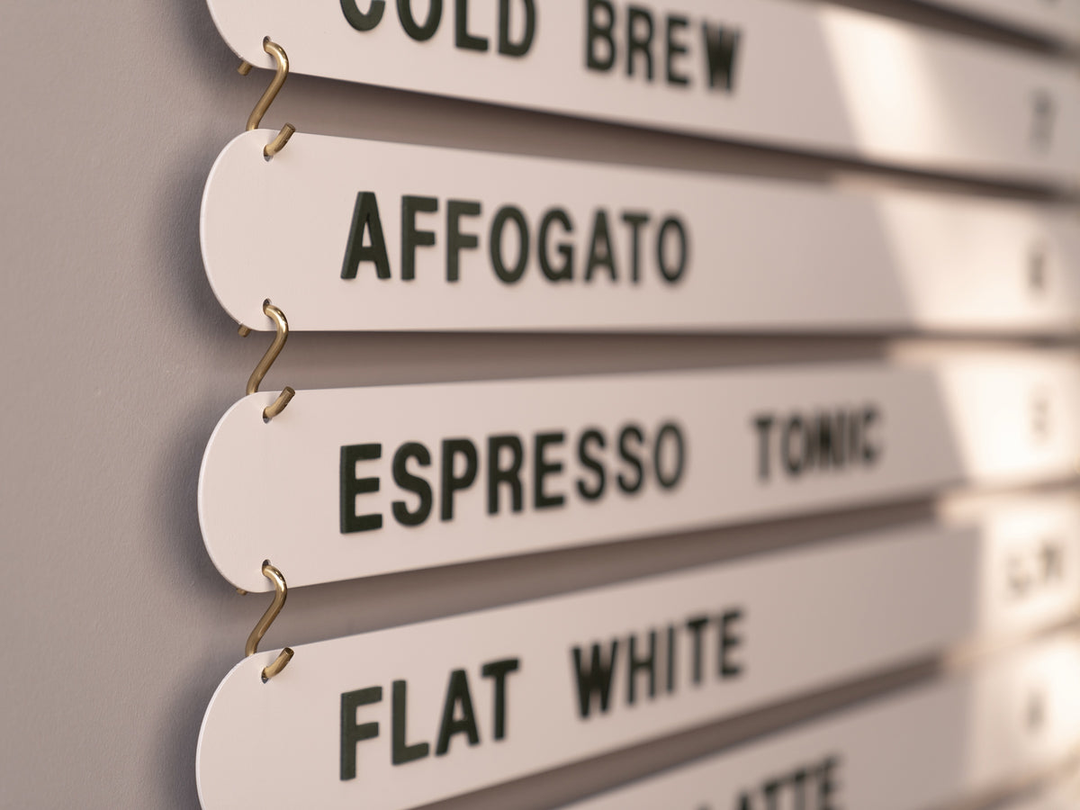 Hanging Magnetic Menu Board with White Plates