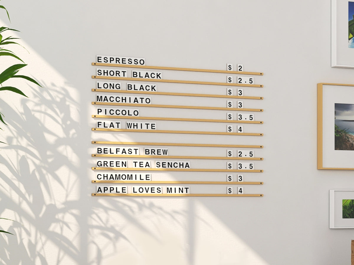 Letter Tiles Menu Board