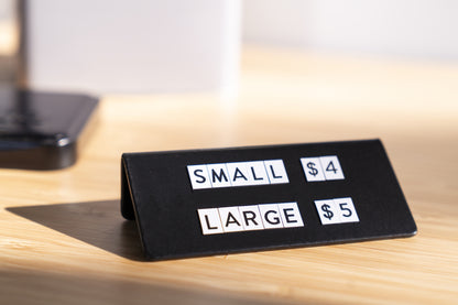 Counter Signs with Small Magnetic Letters
