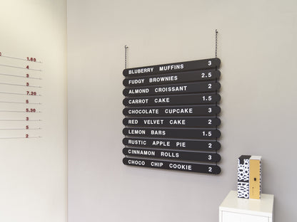 Hanging Magnetic Menu Board with Black Coated Steel Plates