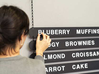 Hanging Magnetic Menu Board with Black Coated Steel Plates