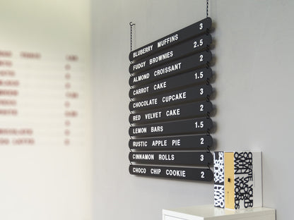 Hanging Magnetic Menu Board with Black Coated Steel Plates