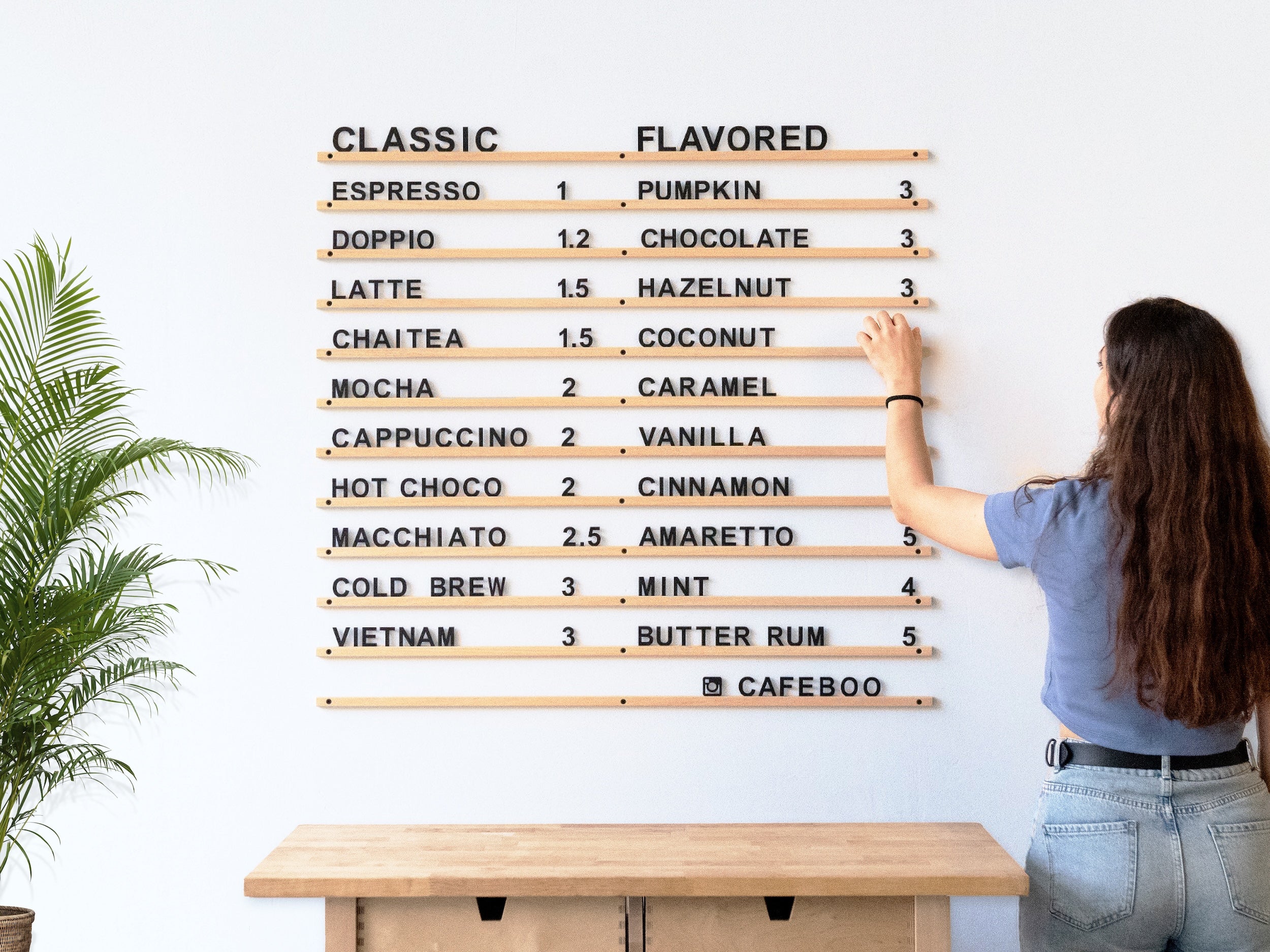 Press Letters Menu Board
