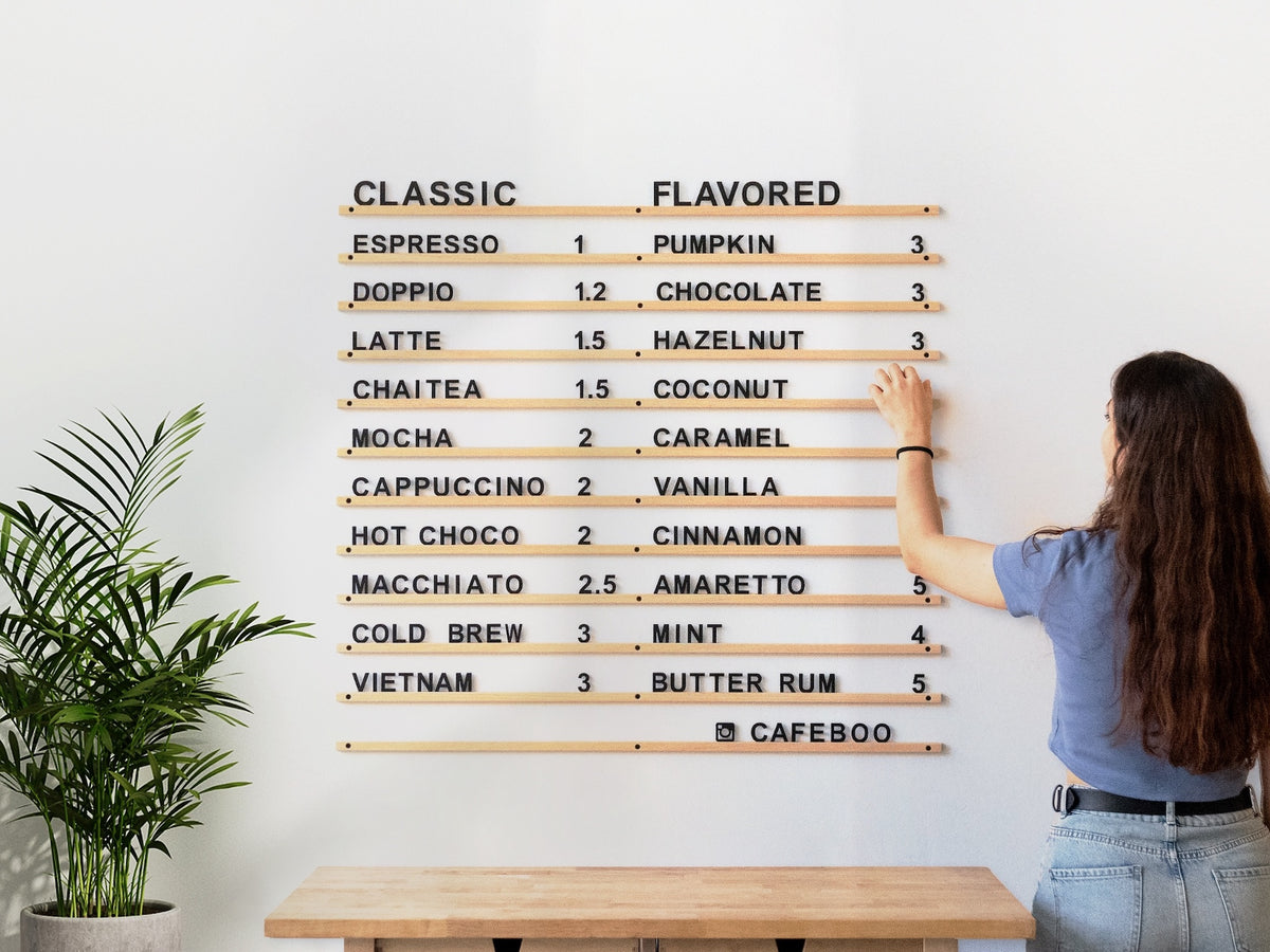 Press Letters Menu Board