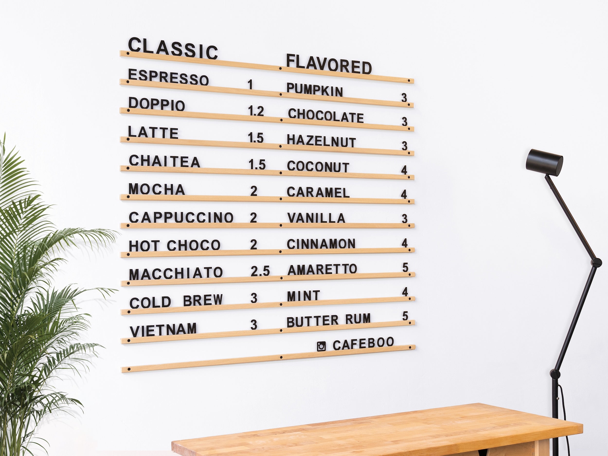 Press Letters Menu Board