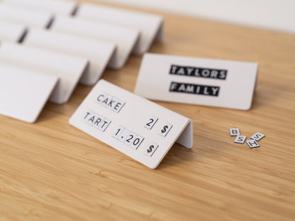 Counter Signs with Small Magnetic Letters