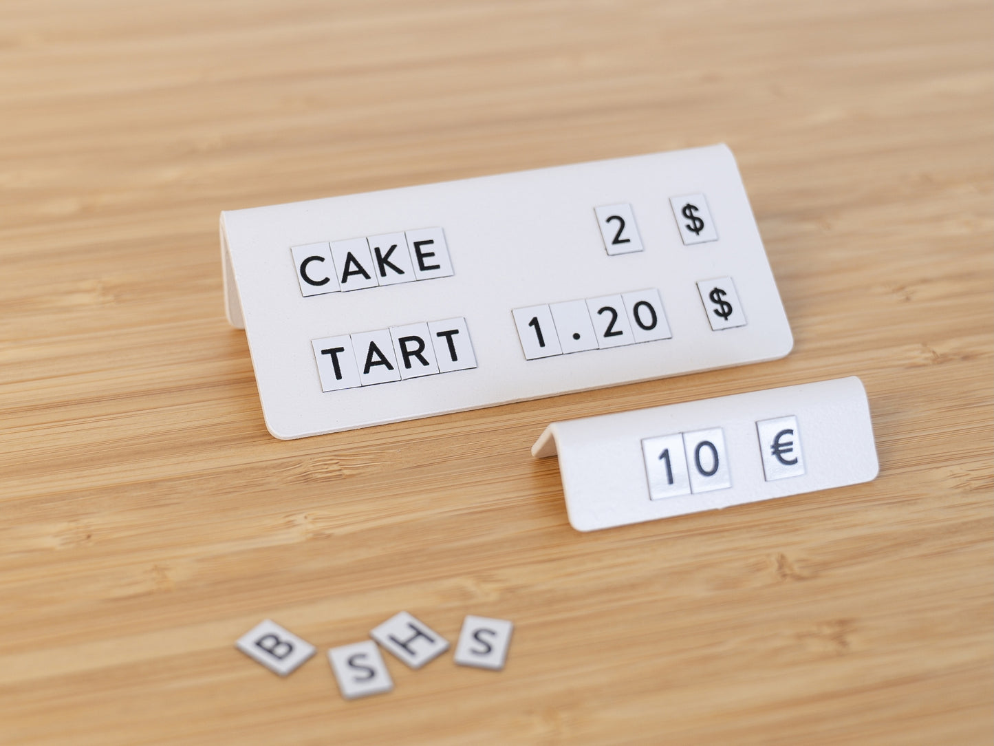 Counter Signs with Small Magnetic Letters