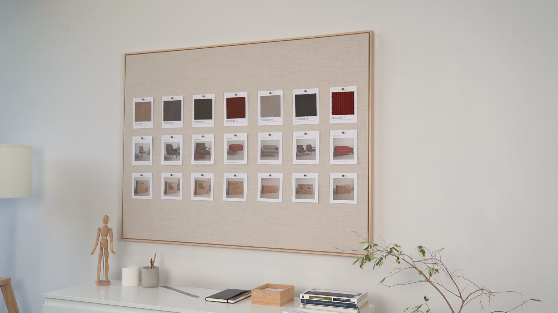 Linen Bulletin Board with Floating Frame