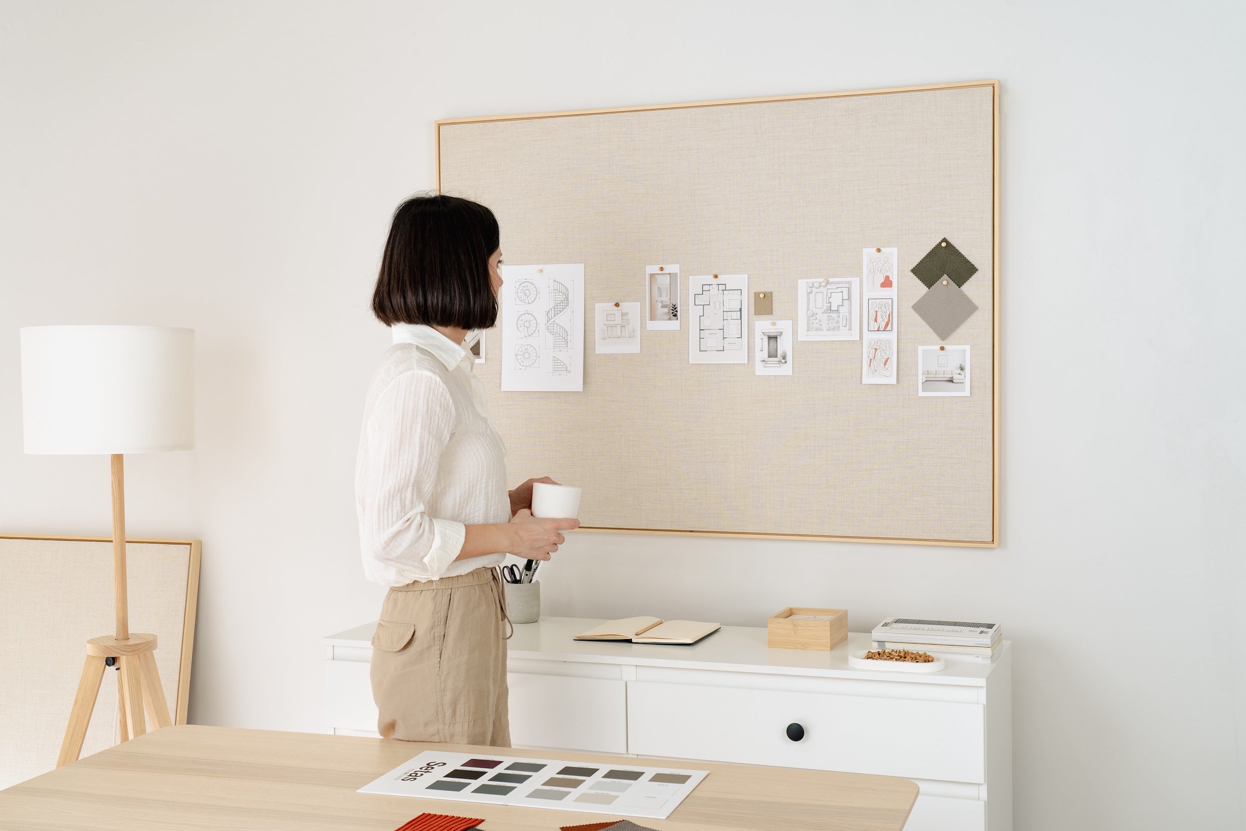Linen Bulletin Board with Floating Frame