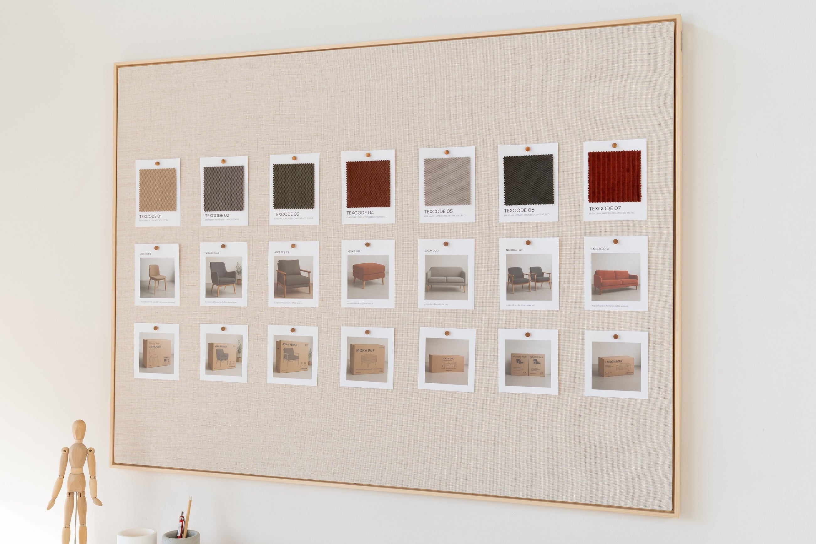 Linen Bulletin Board with Floating Frame