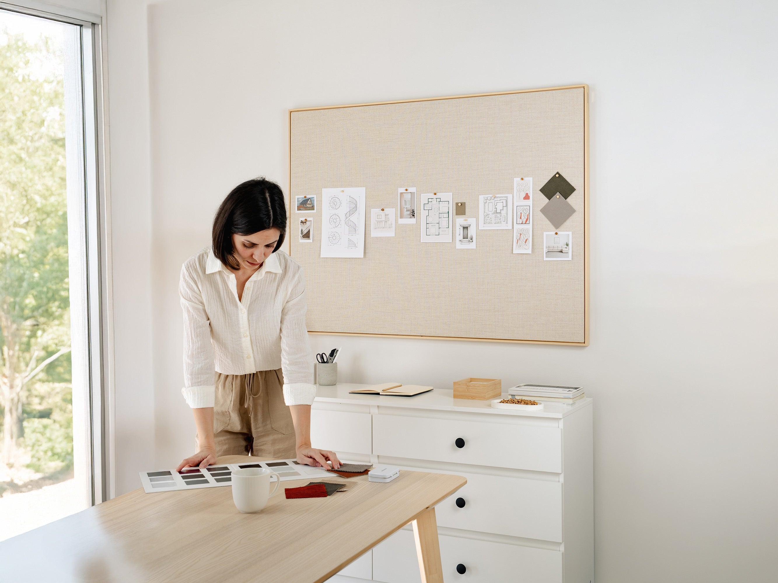 Linen Bulletin Board with Floating Frame