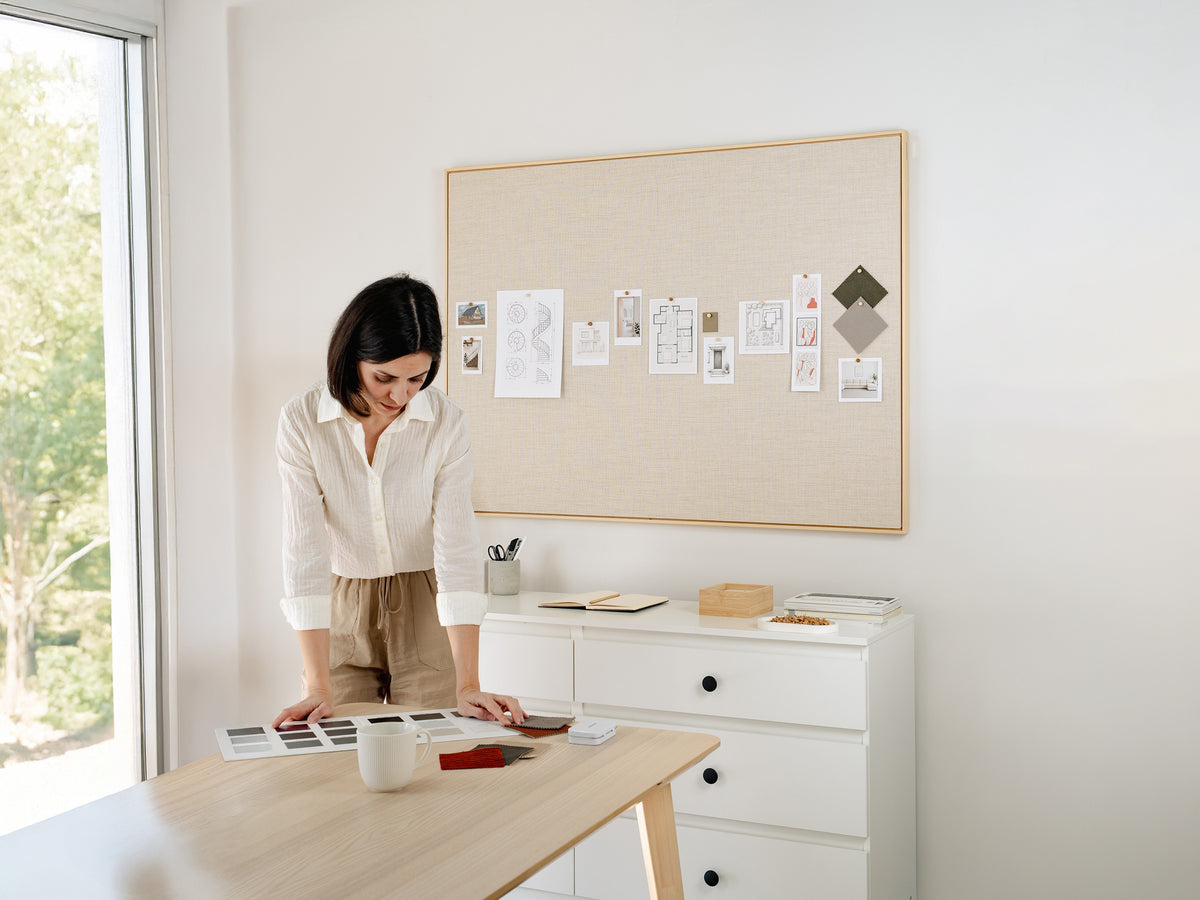 Linen Bulletin Board with Floating Frame