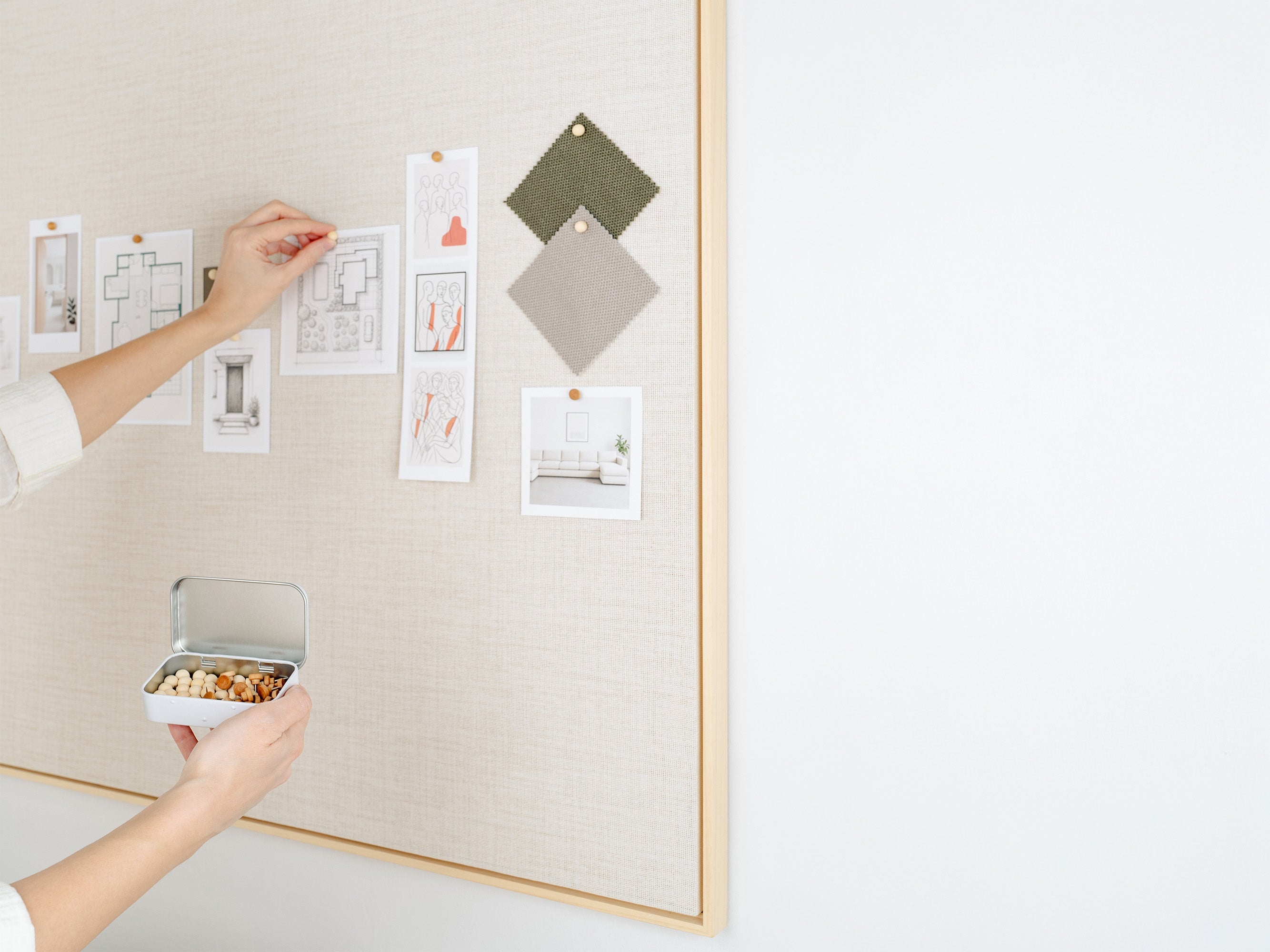 Linen Bulletin Board with Floating Frame