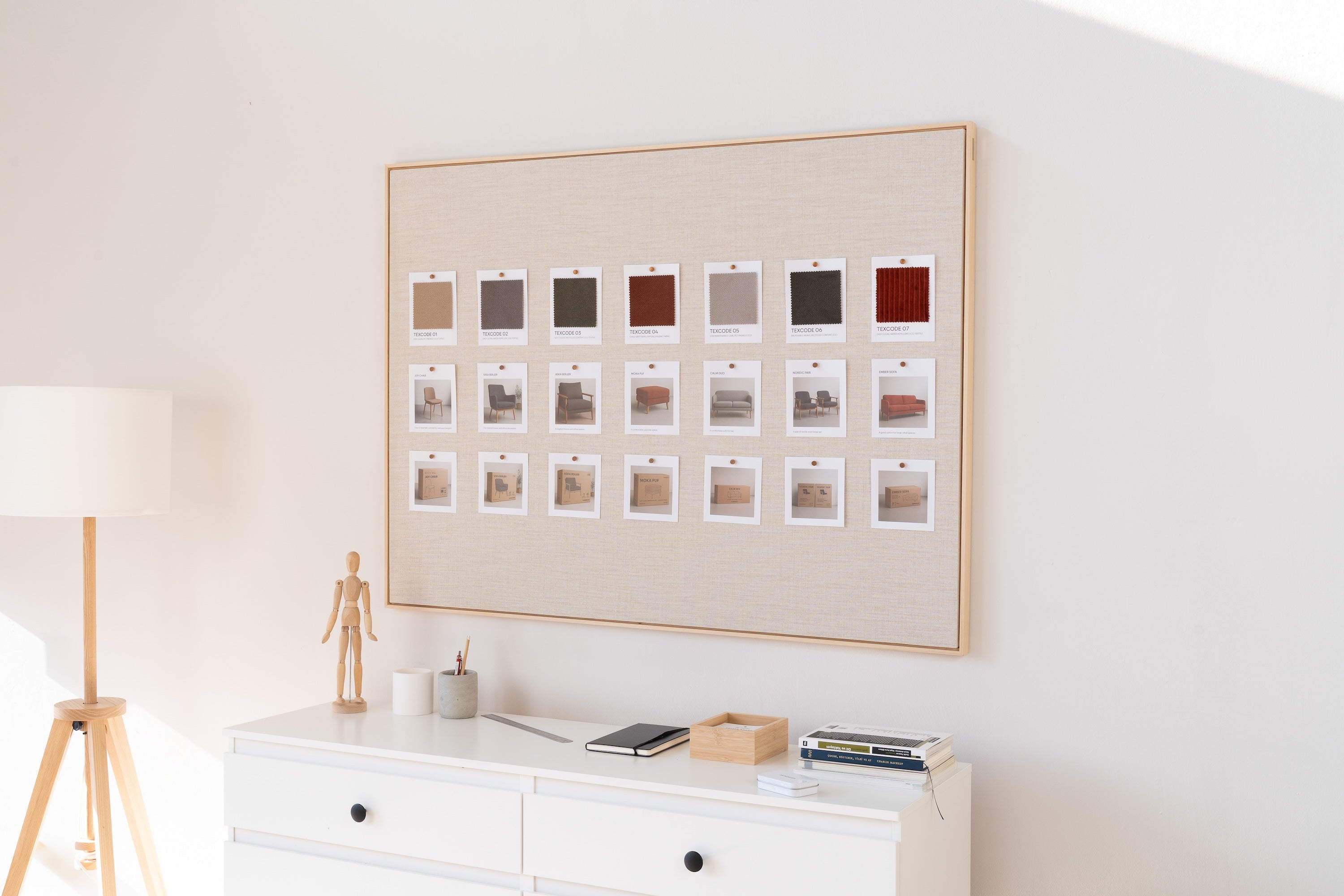 Linen Bulletin Board with Floating Frame