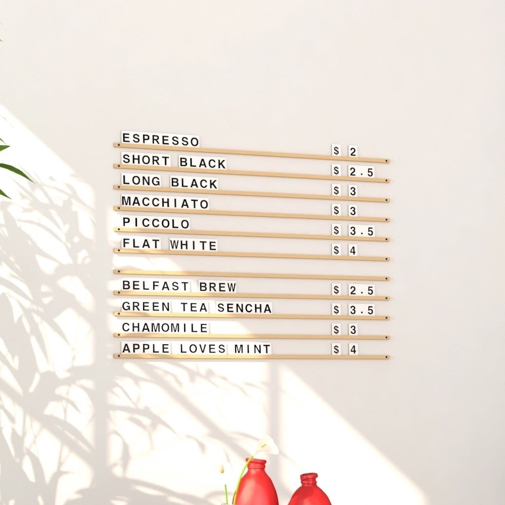 Wooden Wall Menu Board